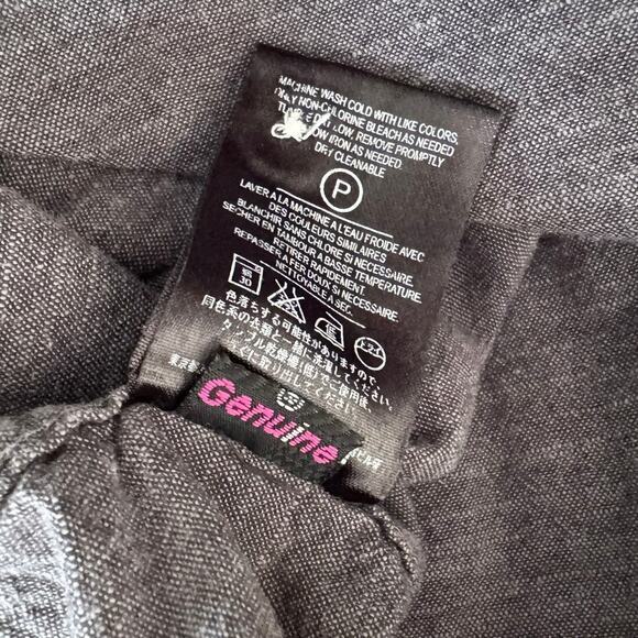 Volcom Mens Medium Long SLeeve Gray Button Front Shirt 100% Cotton - Picture 4 of 8